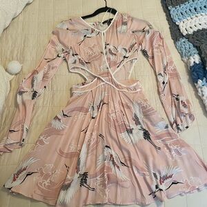 Pink crane dress